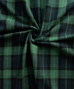 Black Watch Plaid Yarn Dyed Flannel Fabric