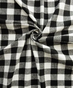 Buffalo Plaid Black/White Yarn Dyed Flannel Fabric