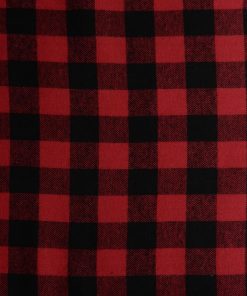 Alternative view of Buffalo Plaid Red/Black Yarn Dyed Flannel Fabric