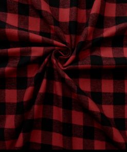 Buffalo Plaid Red/Black Yarn Dyed Flannel Fabric