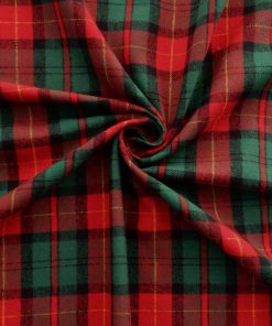 Hunter/Wine Christmas Plaid Yarn Dyed Flannel Fabric