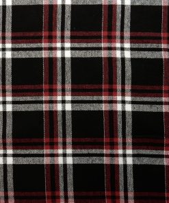 Alternative view of Max Black-Red Plaid Yarn Dyed Flannel Fabric