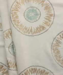 Alternative view of Aloe Circle  Embroidered Faux Linen Fabric