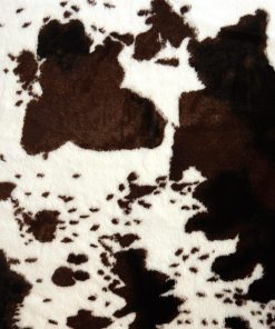 Alternative view of Cow Black and Brown Minky Fabric