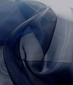 Navy Blue Twinkle Organza Fabric