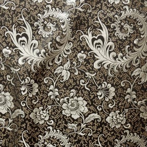 Black Feathers Black 60" Soft Shine Chinese Brocade Fabric