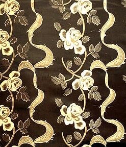Black Ribbon Black 60" Soft Shine Chinese Brocade Fabric