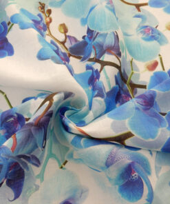 Alternative view of Blue Orchid Printed European 100% Linen Fabric
