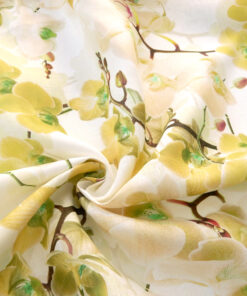 Alternative view of Citrine Orchid Printed European 100% Linen Fabric