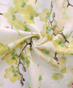 Citrine Orchid Printed European 100% Linen Fabric