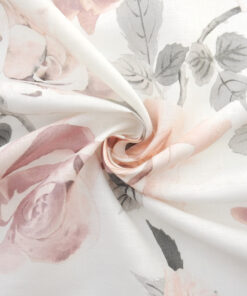 Blush Rose Printed European 100% Linen Fabric