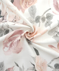 Alternative view of Blush Rose Printed European 100% Linen Fabric