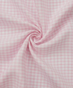 Pink-White European 100% Linen Gingham Fabric