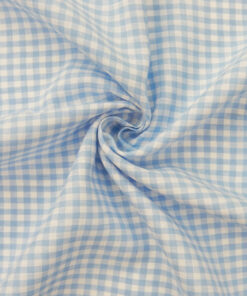 Blue-White European 100% Linen Gingham Fabric