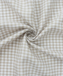 Natural-White European 100% Linen Gingham Fabric