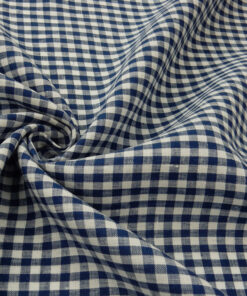 Alternative view of Navy-White European 100% Linen Gingham Fabric