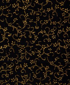 Alternative view of Gold on Black Floral Metallic Velvet Fabric