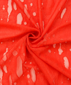 Red Shimmer Two-Ply Stretch Jacquard Fabric