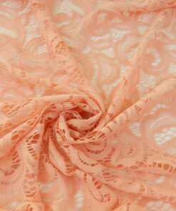 Alternative view of Dusty Pink Stretch Re-Embroidered Lace Fabric