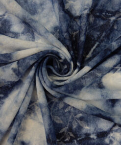 Blue Sheer Burnout Floral Print Decorating Fabric