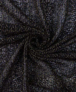 Charcoal-Platinum Metallic Knit Fabric