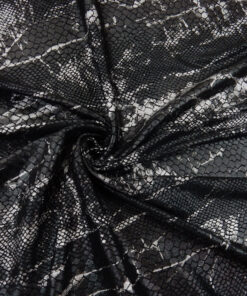 Alternative view of Black Stretch Snakeskin Foil Knit Fabric
