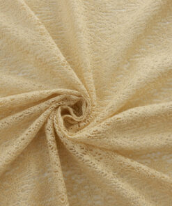Alternative view of Cream and Gold Metallic Stretch Lace Fabric