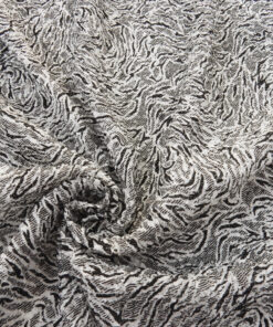 Alternative view of Black and White Stretch Embroidered Jacquard Fabric