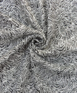 Black and White Stretch Embroidered Jacquard Fabric