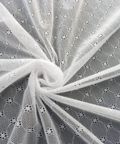 Alternative view of Bright White Stretch Lace Fabric 26