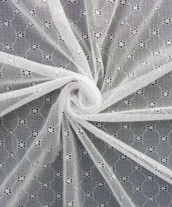 Bright White Stretch Lace Fabric 26
