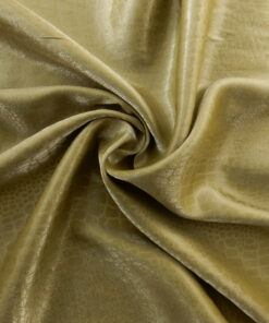 Soft Olive Green Snake Foil Satin Fabric