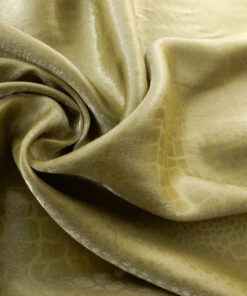 Alternative view of Soft Olive Green Snake Foil Satin Fabric