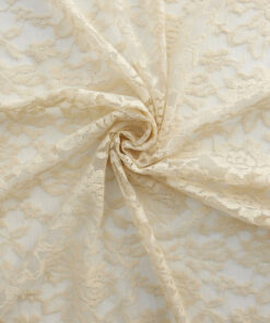 Alternative view of Ecru Re-Embroidered Stretch Lace Fabric 56