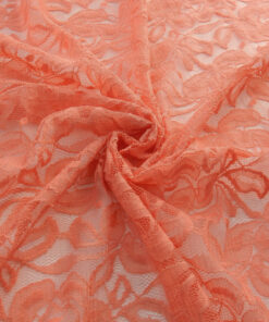 Coral Re-Embroidered Stretch Lace Fabric 55