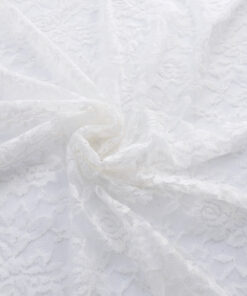 Alternative view of White Re-Embroidered Stretch Lace Fabric 57