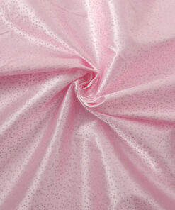 Pink Satin Hologram Metallic Dot Fabric