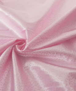 Alternative view of Pink Satin Hologram Metallic Dot Fabric