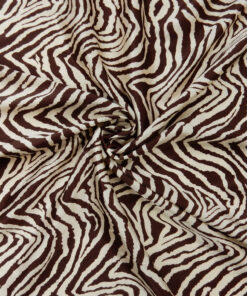 Brown Zebra Satin Fabric