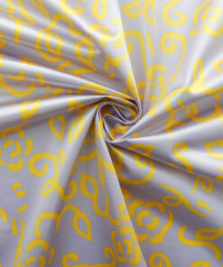 Lilac Printed Ribbed Satin Fabric