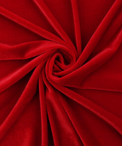 Red Stretch Spandex Velvet Fabric