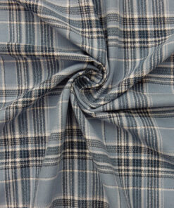 Flannel Yarn Dyed Plaid Fabric Axel Dusty Blue swirled