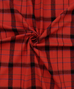Flannel Yarn Dyed Plaid Fabric Leo Red-Black swirled 2