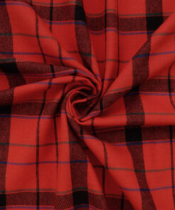 Flannel Yarn Dyed Plaid Fabric Leo Red-Black swirled