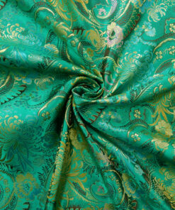 Emerald Paisley 60" Soft Shine Chinese Brocade Fabric