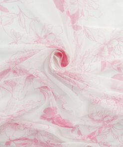Azalea Floral Printed Stretch Crinkle Mesh Fabric