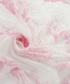 Alternative view of Azalea Floral Printed Stretch Crinkle Mesh Fabric