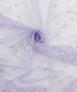Lavender Sparkle Floral Stretch Mesh Fabric