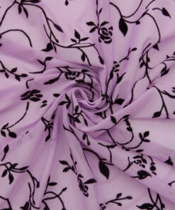 Orchid Velvet Flocked Sparkle Stretch Sheer Fabric 3020