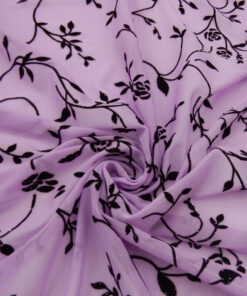 Alternative view of Orchid Velvet Flocked Sparkle Stretch Sheer Fabric 3020